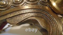 Belgian Art Deco chandelier in solid bronze 5 lights circa 1920-1935