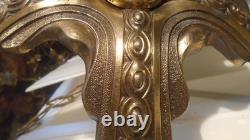 Belgian Art Deco chandelier in solid bronze 5 lights circa 1920-1935