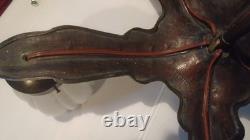 Belgian Art Deco chandelier in solid bronze 5 lights circa 1920-1935
