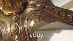 Belgian Art Deco chandelier in solid bronze 5 lights circa 1920-1935