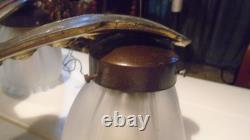 Belgian Art Deco chandelier in solid bronze 5 lights circa 1920-1935