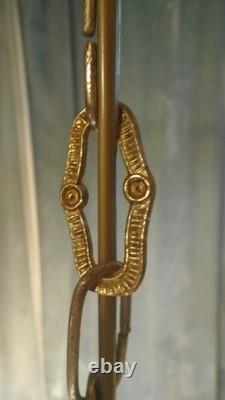 Belgian Art Deco chandelier in solid bronze 5 lights circa 1920-1935