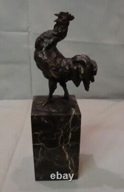 Bird Rooster Animal Sculpture Art Deco and Art Nouveau Style Bronze