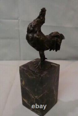 Bird Rooster Animal Sculpture Art Deco and Art Nouveau Style Bronze