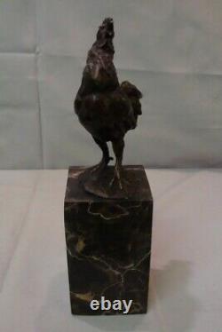 Bird Rooster Animal Sculpture Art Deco and Art Nouveau Style Bronze