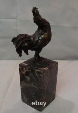 Bird Rooster Animal Sculpture Art Deco and Art Nouveau Style Bronze