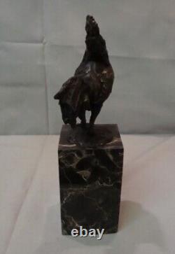 Bird Rooster Animal Sculpture Art Deco and Art Nouveau Style Bronze