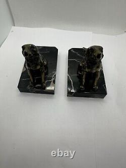 Bookends animal sculpture Dog Fox Terrier Regule Art Deco