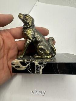 Bookends animal sculpture Dog Fox Terrier Regule Art Deco