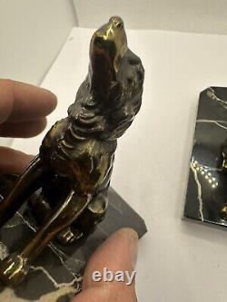 Bookends animal sculpture Dog Fox Terrier Regule Art Deco