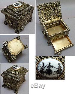 Brass Bronze Cabinet Box With Secret Drawer Art Deco Era Around 1920