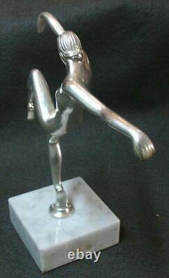 Bronze Ancient Art Deco Silver Woman Sensual Naked Dancer Woman