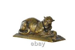 Bronze Animal Panther And Her Proie Art Deco Maurice Ostrzesz De Lysniewski