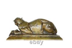 Bronze Animal Panther And Her Proie Art Deco Maurice Ostrzesz De Lysniewski