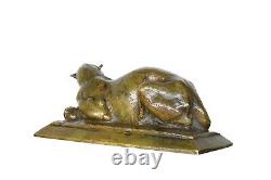 Bronze Animal Panther And Her Proie Art Deco Maurice Ostrzesz De Lysniewski