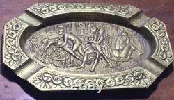 Bronze Art Deco Ashtray Collection, Maison Close Animated Scenes