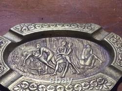 Bronze Art Deco Ashtray Collection, Maison Close Animated Scenes