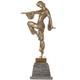 Bronze Art Deco Charm Of The Orient Statue On Black Marble After A. Godard