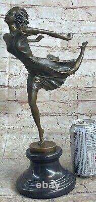 Bronze Art Deco Dancer Figurine Signed Degas French New Cast Figurine