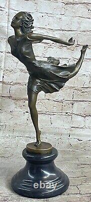 Bronze Art Deco Dancer Figurine Signed Degas French New Font Figurine