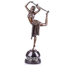 Bronze Art Deco Dancer Sculpture with Ring after Demetre Chiparus