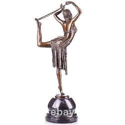 Bronze Art Deco Dancer Sculpture with Ring after Demetre Chiparus