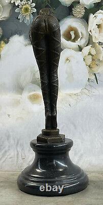 Bronze Art Deco Dancer Woman Statue Sculpture On Marble Base Domestic Decor