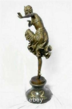 Bronze Art Deco Egyptian Dancer Statue, Signed D. H.