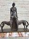Bronze Art Deco Friendship Forever Lady With Dogs Statue Chiparus Business