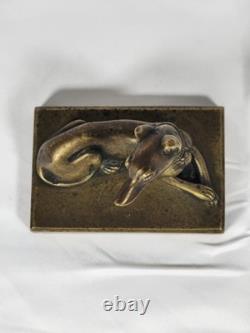 Bronze Art Deco Greyhound / Female Greyhound, Frémiet Style, 20th Century