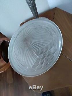 Bronze Art Deco Lamp Molded Glass Signed Schneider Genet Michon Muller