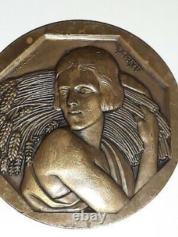 Bronze Art Deco Medal Cochet Superb Blois 1937 Blue