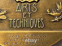 Bronze Art Deco Medal Exhibition Paris 1937 Arts & Techniques DAMMANN