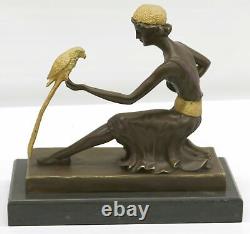 Bronze Art Deco New Large Figurine Sculpture Dancer Marble Base Home Deal