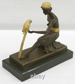 Bronze Art Deco New Large Figurine Sculpture Dancer Marble Base Home Deal