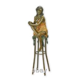 Bronze Art Deco New Woman Stool Bar BG-17 Modern Statue Sculpture