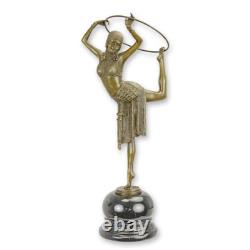 Bronze Art Deco Nouveau Statue Sculpture Woman Dancer Ring DSDC-4 Modern