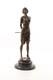 Bronze Art Deco Nouveau Woman With Whip Be-14 Modern Statue Sculpture