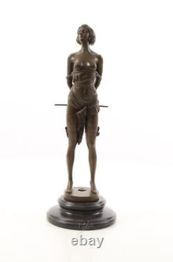 Bronze Art Deco Nouveau Woman with Whip BE-14 Modern Statue Sculpture