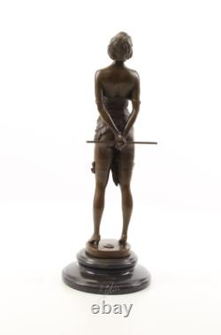 Bronze Art Deco Nouveau Woman with Whip BE-14 Modern Statue Sculpture