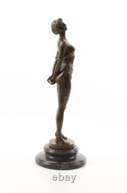 Bronze Art Deco Nouveau Woman with Whip BE-14 Modern Statue Sculpture