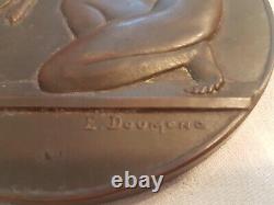 Bronze Art Deco Plaque by E Doumenc Artemis