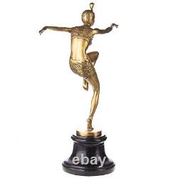 Bronze Art Deco Polished Dancer Sculpture Con Brio after Ferdinand Preiss