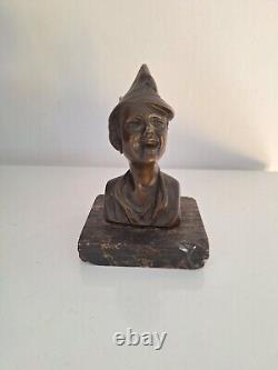 Bronze Art Deco Sculpture Bust 1920. Figurine Art Deco Bronze Statue Miniature