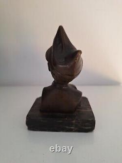 Bronze Art Deco Sculpture Bust 1920. Figurine Art Deco Bronze Statue Miniature