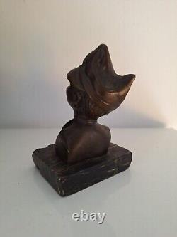 Bronze Art Deco Sculpture Bust 1920. Figurine Art Deco Bronze Statue Miniature