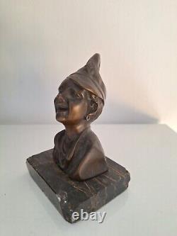 Bronze Art Deco Sculpture Bust 1920. Figurine Art Deco Bronze Statue Miniature