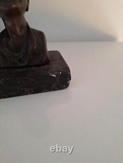 Bronze Art Deco Sculpture Bust 1920. Figurine Art Deco Bronze Statue Miniature