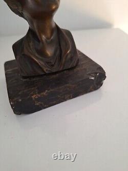 Bronze Art Deco Sculpture Bust 1920. Figurine Art Deco Bronze Statue Miniature