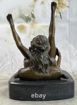 Bronze Art Deco Sculpture Nude Woman With / Marble Base- Signed Nino Oliviano Sale